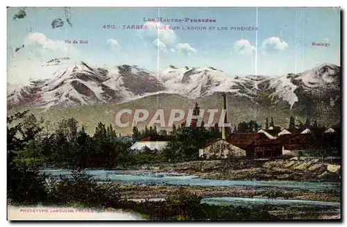 Cartes postales Tarbes Hautes Pyrenees Vue Sur L Adour Et Les Pyrenees Tuilerie