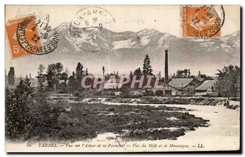 Cartes postales Tables Vue sur I Adour et les Pyrences Pics du Midi et de Montaigne