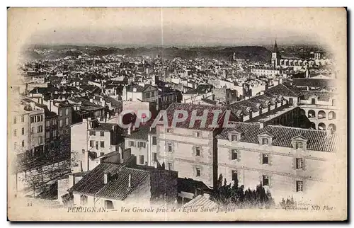 Ansichtskarte AK Perpignan Vue Generale prise de I Eglise Saint Jacques