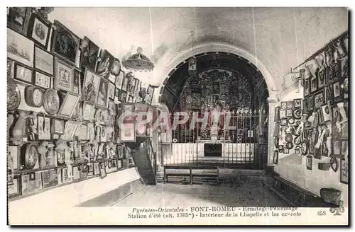 Cartes postales Pyrenees Orientales Font Romeu Ermitage Pelerinage Station d ete Interieur de la Chapelle et les