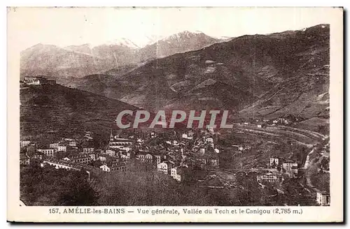 Cartes postales Amelie les Bains Vue generale Vallee du Tech et le Canigou