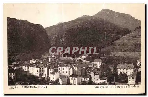 Cartes postales Amelie les Bains Vue generale et Gorges du Mondoni