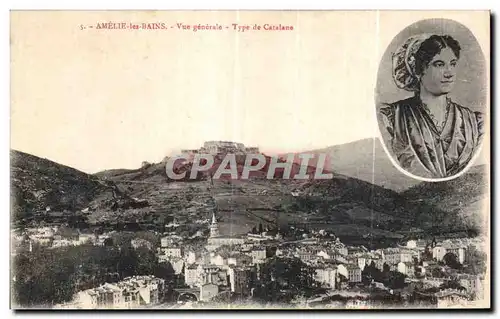 Cartes postales Amelie les Bains Vue generale Type de Catalane Folklore Costume
