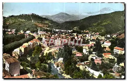 Cartes postales Amelie Les Bains Perle des Pyrenees Vue generale Dans le fond le Canigou