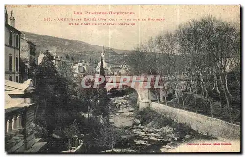 Cartes postales Amelie Les Bains Per Vue Sur Le Mondony Et Le Pont Du I Hopital Militaire