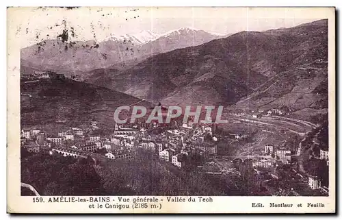 Cartes postales Amelie les Bains Vue generale Vallee du Tech et le Canigou