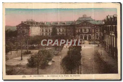 Cartes postales Saverne Le Chateau et la Place du Marche