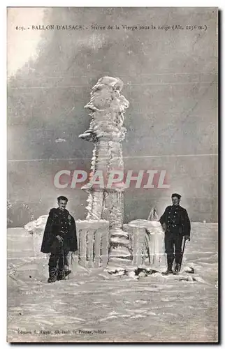 Ansichtskarte AK Ballon D Alsace Statue de la Vierge sous la neige