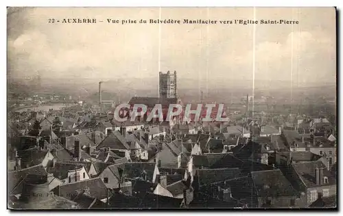 Ansichtskarte AK Auxerre Vue prise du Belvedere Manifacier vers l Eglise Saint Pierre