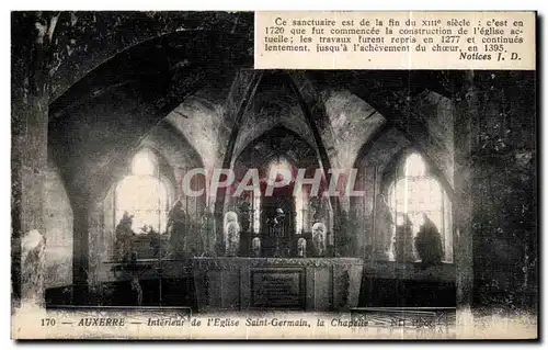 Cartes postales Auxerre Interieur de l Eglise Saint Germain la Chapelle