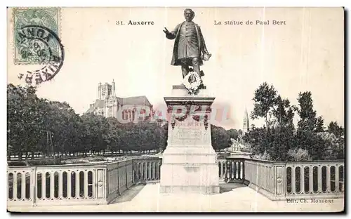 Ansichtskarte AK Auxerre La statue de Paul Bert