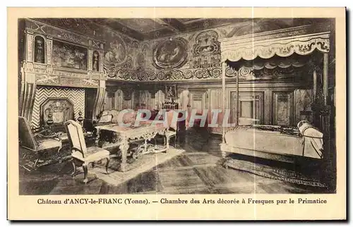 Cartes postales Chateau Ancy le Franc Chambre des Arts decoree a Fresques par le Primatice