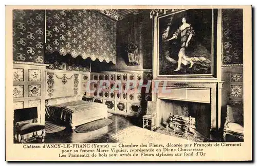 Cartes postales Chateau d Ancy le Franc Chambre des Fleurs decoree par Francois de Clermont pour sa femme Marre