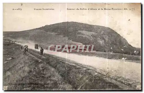 Cartes postales Vosges llluatrees Sommet du Ballon d Alsace et la Borne Frontiere