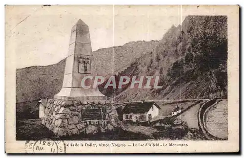 Cartes postales Vallee de la Doller Alsace Le Lac d Alfeld Le Monument