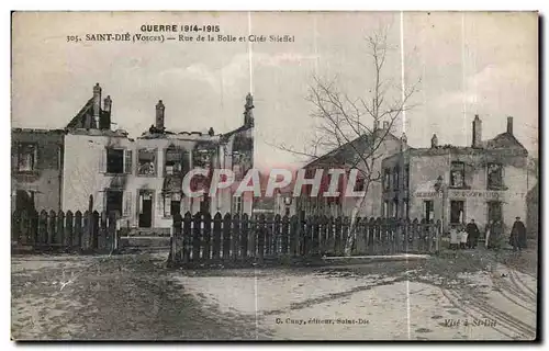 Cartes postales Saint Die Guerre Rue de la Bolle et Cites Stieffel