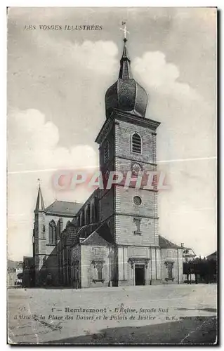 Cartes postales Remiremont l Eglise facade Sud la Place des Dames et le Palais de Justice