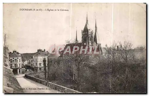 Cartes postales Dourdan L Eglise et le Chateau