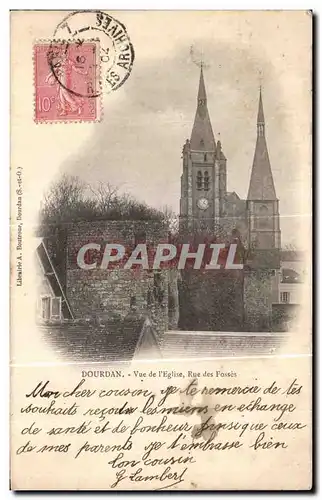 Ansichtskarte AK Dourdan Vue de I Eglise Rue des Fosses