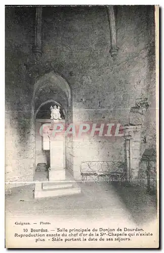 Cartes postales Dourdan Salle principale du Donjon de Dourdan Reproduction exacte du chef d or de la St Chapelle