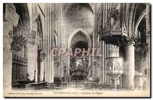 Ansichtskarte AK Dourdan Interieur de I Eglise