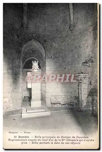 Cartes postales Dourdan Salle principale du Donjon de Dourdan Reproduction exacte du chef d or