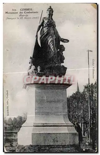 Cartes postales Corbeil Monument des Combattants Militaria