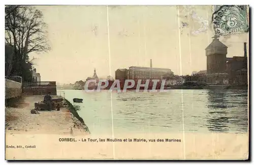 Ansichtskarte AK Corbeil La Tour les Moulins et la Mairie vus des Marines