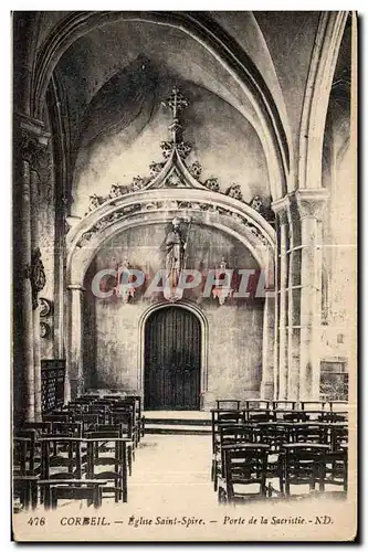 Ansichtskarte AK Corbeil Eglise Saint Spire Porte de la Sacristie