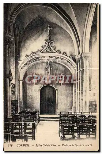 Cartes postales Corbeil Eglise Saint Spire Porte de la Sacristie