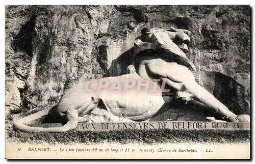 Cartes postales Belfort le Lion Bartholdi