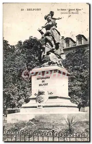 Cartes postales Belfort La Statue Quand Mene (oeuvre de Mercie)