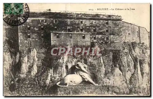 Cartes postales Belfort Le Chateau et le Lion