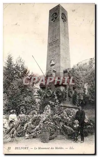 Cartes postales Belfort Le Monument des Mobiles Militaria Enfant