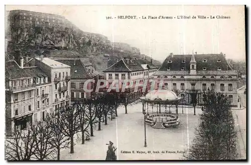 Cartes postales Belfort La Place d Armes L Hotel de Ville Le Chateau