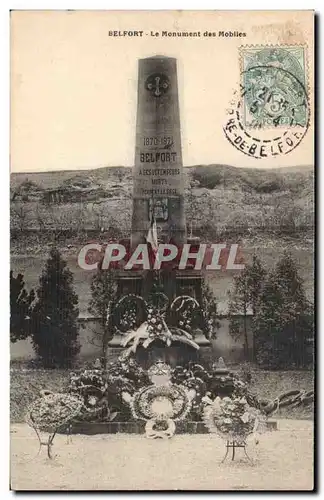 Cartes postales Belfort Le Monument des Mobiles Militaria