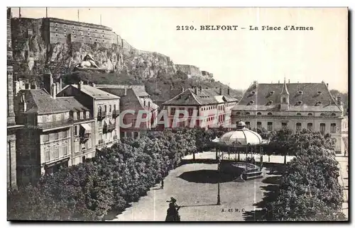 Ansichtskarte AK Belfort La Place d Armes Lion