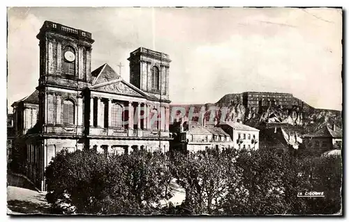 Ansichtskarte AK Belfort (Terr de Belfort) Eglise Saint Christophe (XVII siecle) et le Chateau