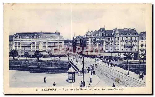 Ansichtskarte AK Belfort Pont sur la Savoureuse et Avenue Carnot