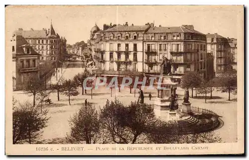 Cartes postales Belfort Place De La Republique Et Boulevard Carnot