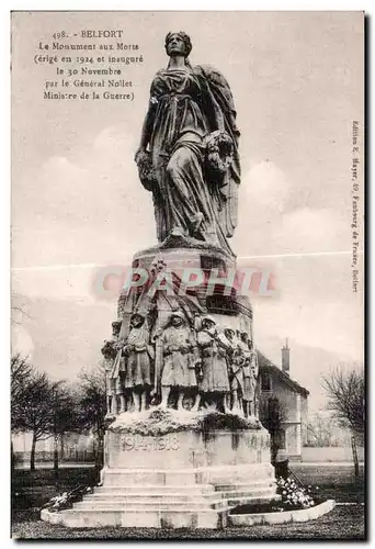 Cartes postales Belfort Le Monument aux Morts Militaria
