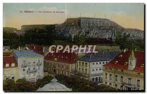 Cartes postales Belfort Vue Generale du Chateau Lion