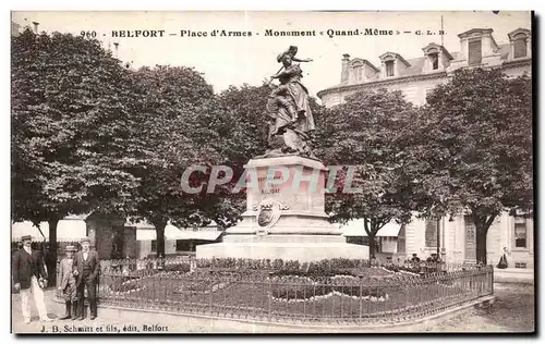 Cartes postales Belfort Place d Armes Monument Quand Meme