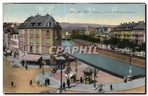 Ansichtskarte AK Belfort (Territoire) Place Corbis et Savoureuse