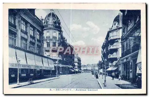 Cartes postales Belfort Avenue Carnot Galeries Modernes