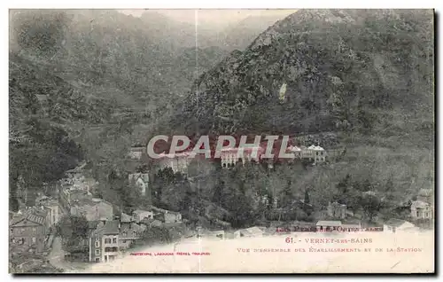 Cartes postales Les Pyrenees Orientales Vernet les Bains Vue d ensemble des etablissements et de la station