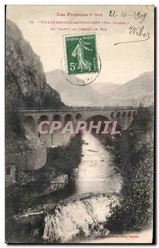 Cartes postales Les Pyrenees Serie Villefranche de Conflent Le Viaduc du Chemin de Fer