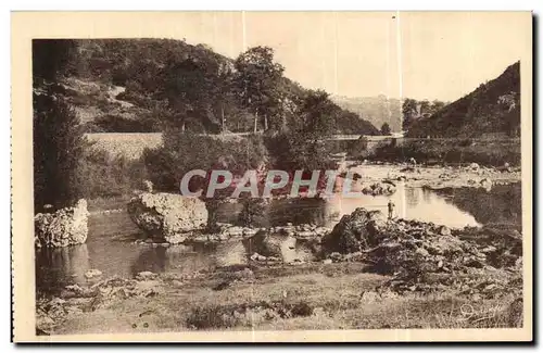 Cartes postales Gargilesse Ruines De L Anclen Pont sur la Creuse et le Pont Nolr