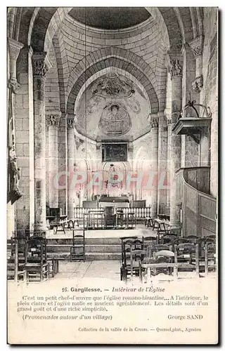 Ansichtskarte AK Gargilesse Interieur de L Eglise