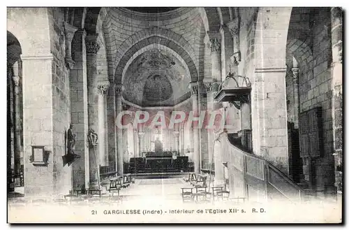 Ansichtskarte AK Gargilesse Interieur de L Eglise